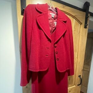 Deep red Ann Taylor  sheath and jacket 6